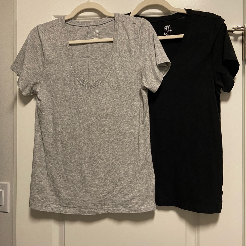 Aerie Real Soft V-Neck tops